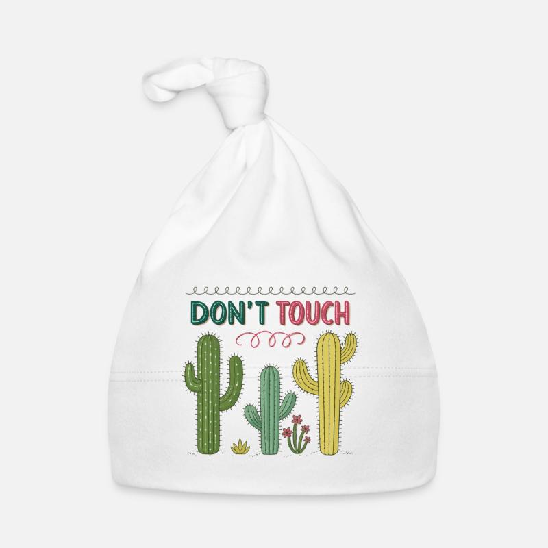 Do not touch colorful cactus Organic Baby Cap