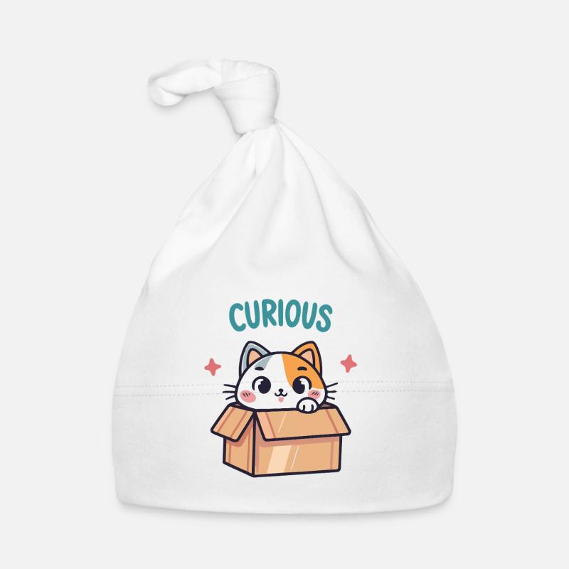 Chat Curieux dans sa Boîte Bonnet bio Bébé