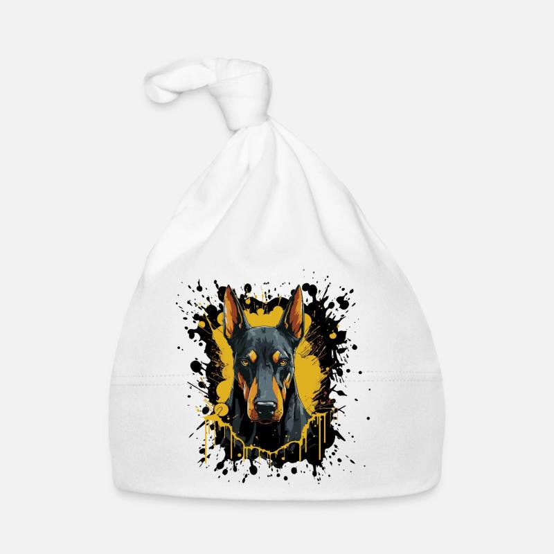 Art éclaboussuré Doberman Bonnet bio Bébé