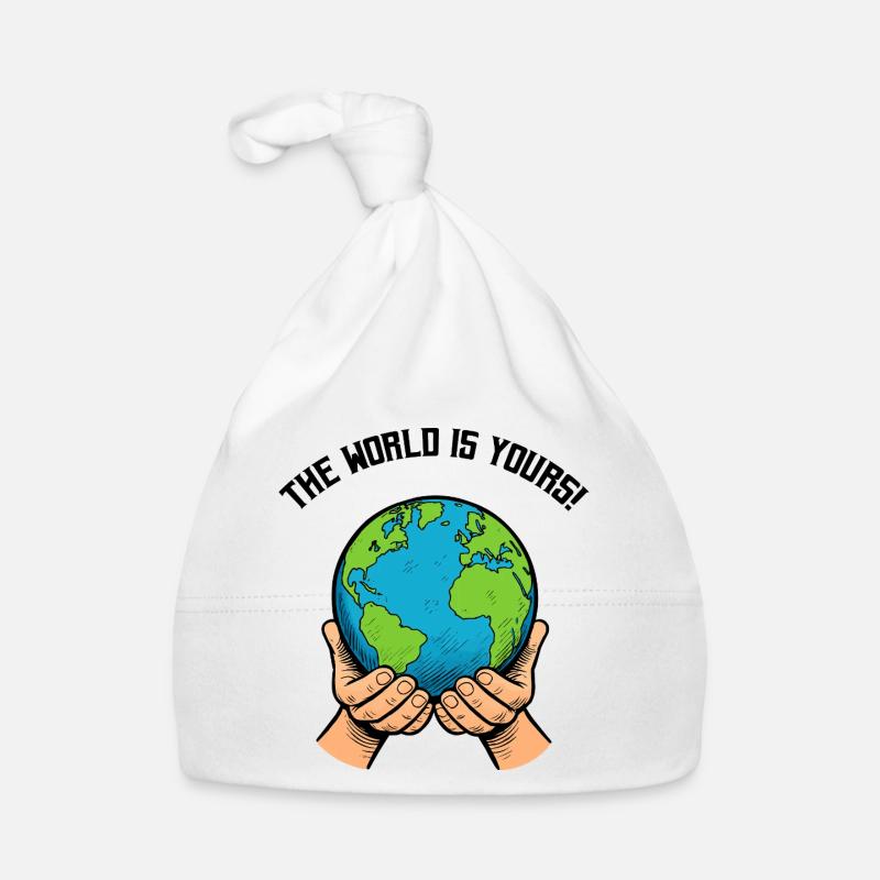 Hands Holding Earth – Global Responsibility Organic Baby Cap