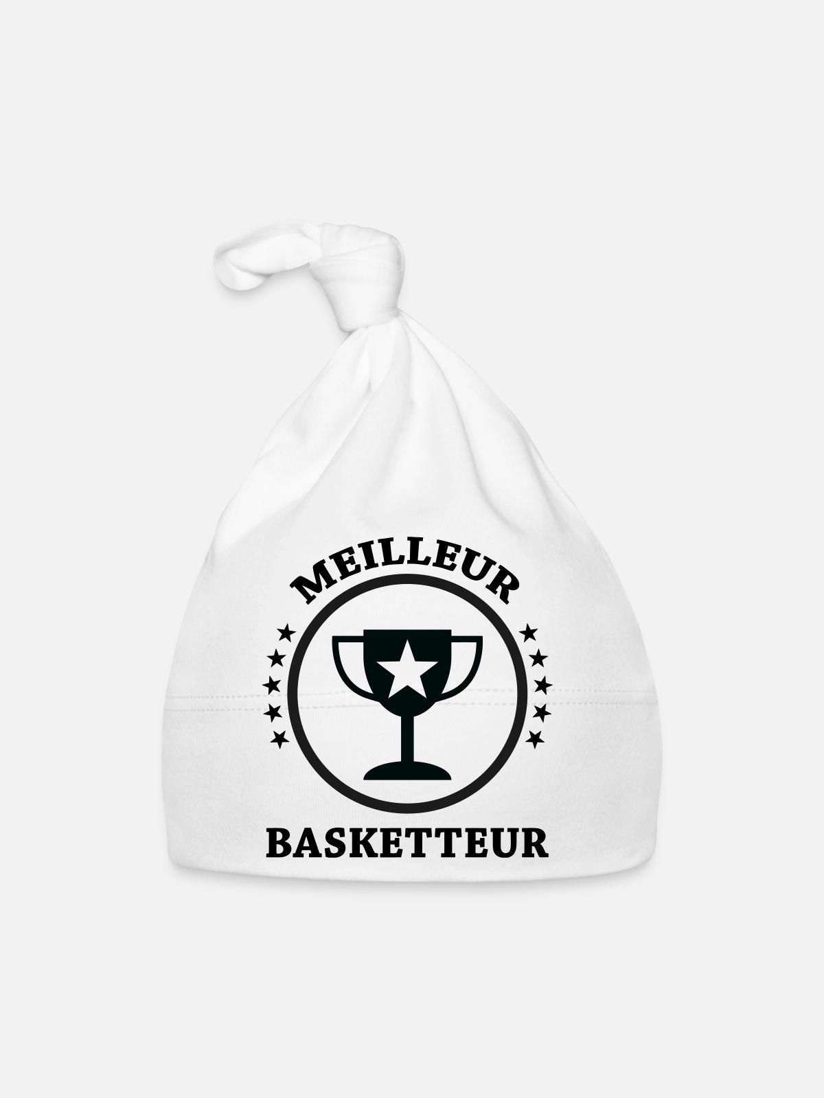 Meilleur Basketteur - Bonnet bio Bébé - blanc - Devant