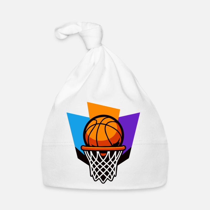 Basketball Hoop Graphic Dunk Design Organic Baby Cap