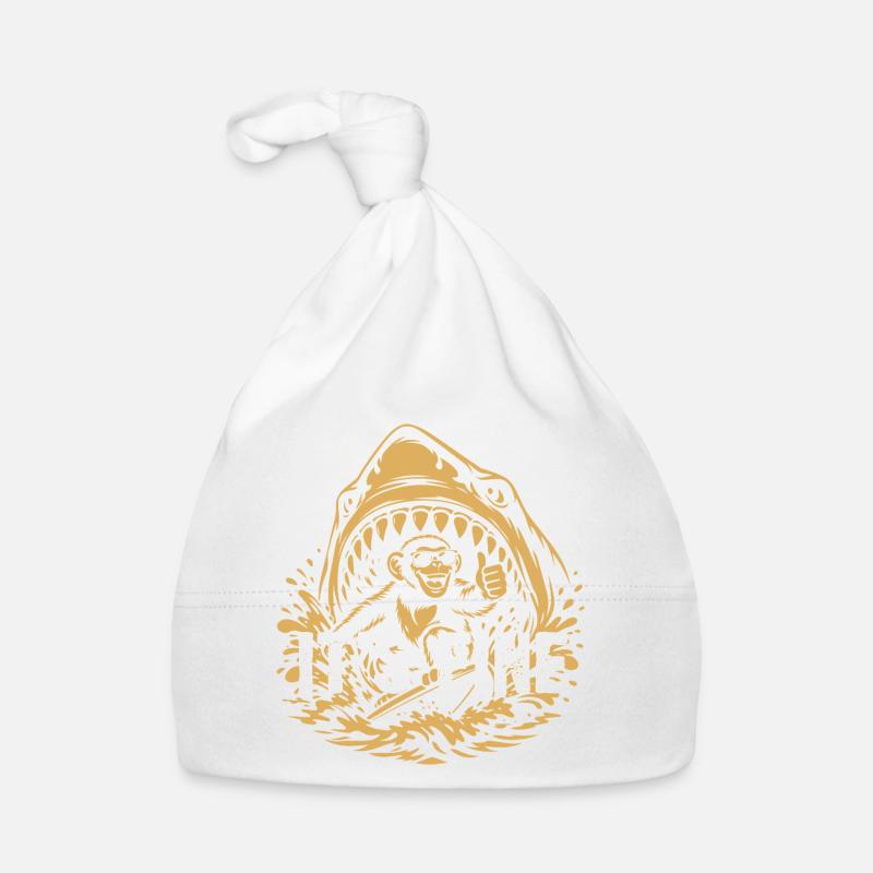 Its Fine Shark Monkey Graphic Organic Baby Cap