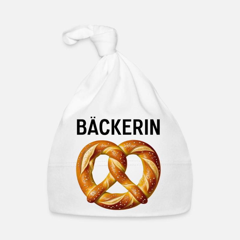 Bäckerin Kostüm Brezel Beruf Bäckerei Fasching Baby Bio-Mütze