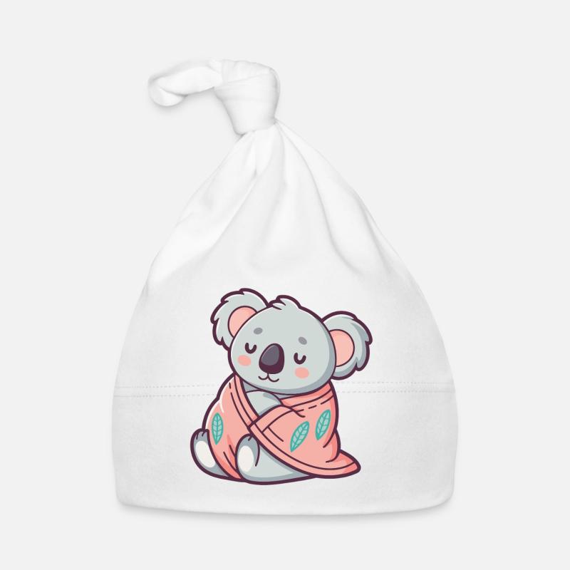 Koala câlin enveloppé dans une couverture rose Bonnet bio Bébé