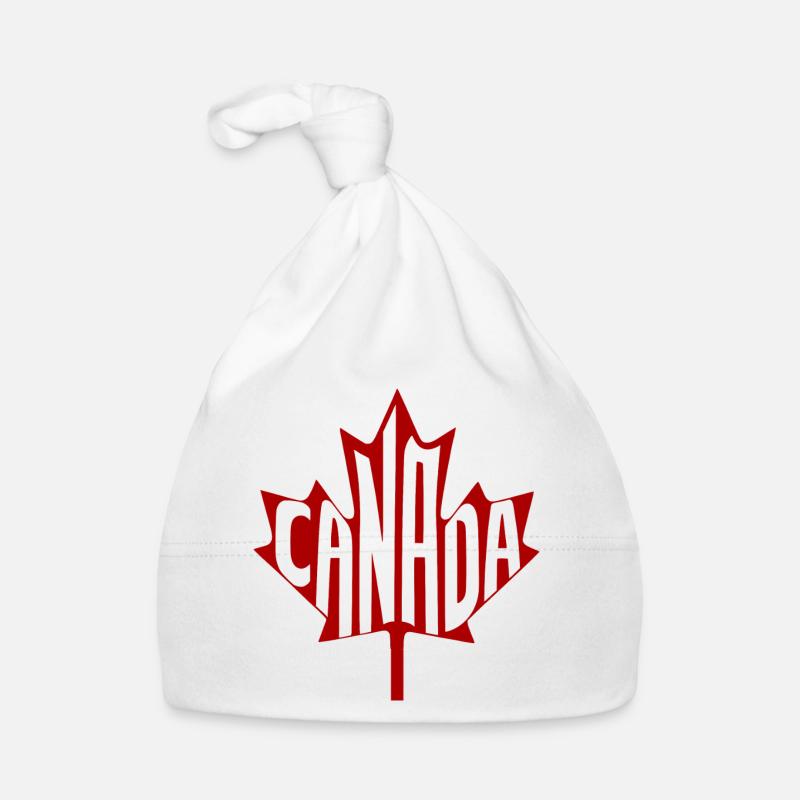Typographie du Canada rouge en feuille d’érable Bonnet bio Bébé