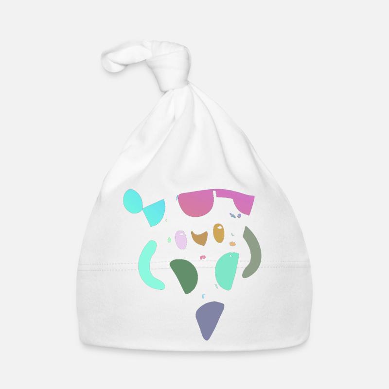 Mosaïque de pizza abstraite pastel - Bonnet bio Bébé - blanc