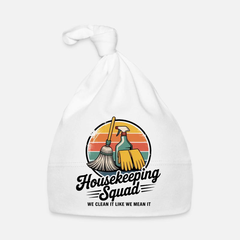 Funny Cleaning Design Organic Baby Cap