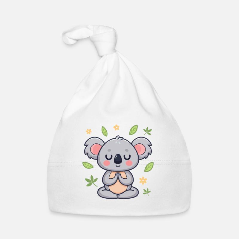 Koala zen feuilles et fleurs Bonnet bio Bébé