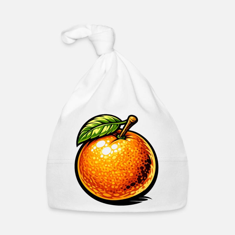 Comic Orange – Design 🍊 d’illustration fruité Bonnet bio Bébé