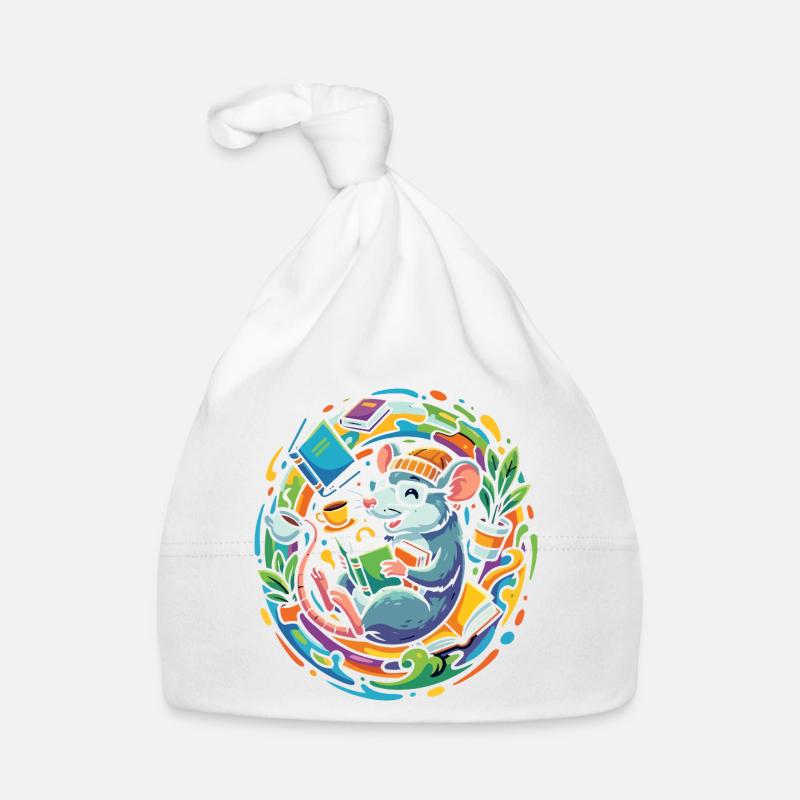 Bookworm in the book circle Lesefluss Bücherwurm Organic Baby Cap