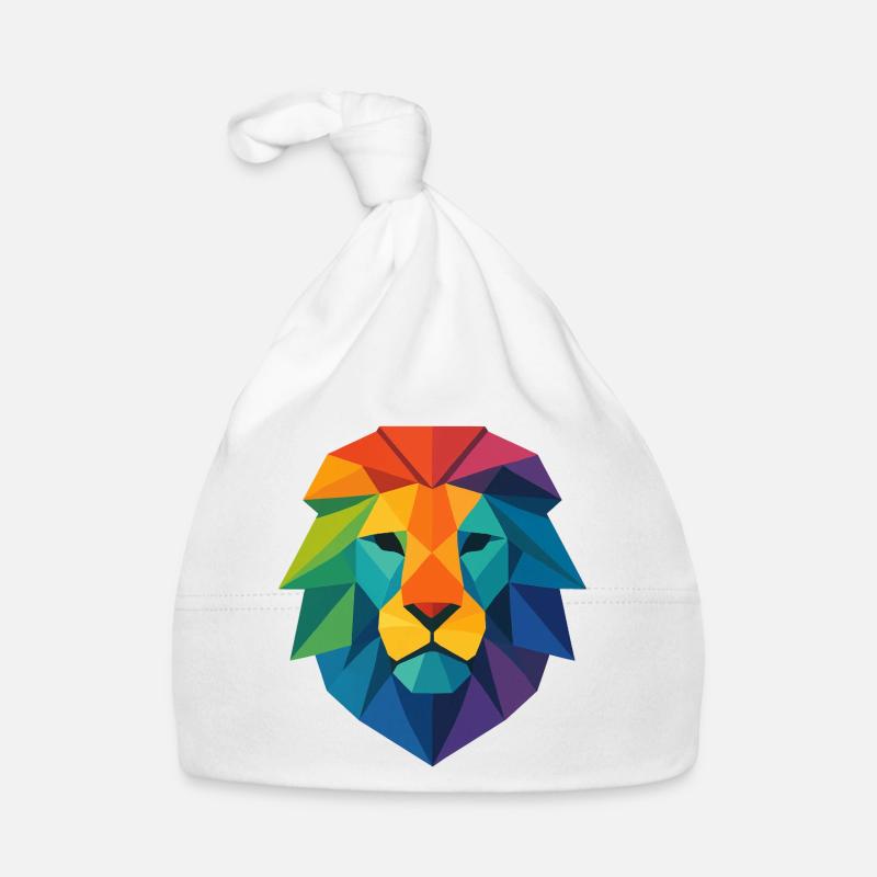 Farbenfroher Wild Poly Low Lion – Art Pop Farben Baby Bio-Mütze