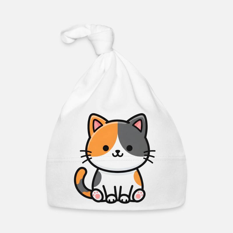 Two-Tone Cat Duo Charm Organic Baby Cap