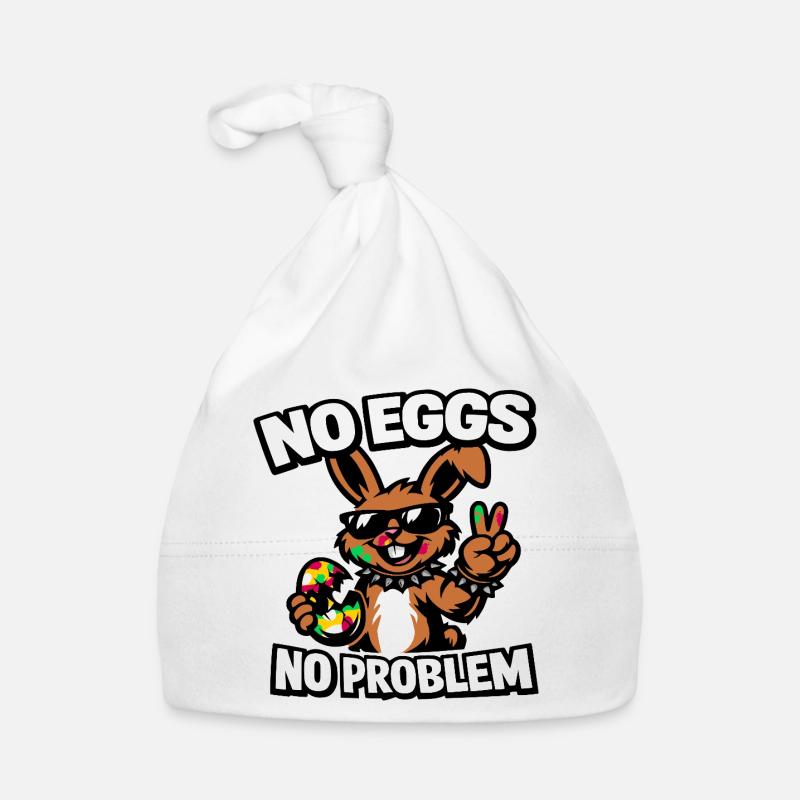 Funny Easter Bunny – No Eggs No Problem Baby Bio-Mütze