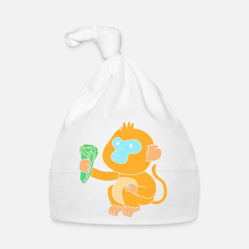 Stupsnasenaffe Affe Schimpanse Baby Bio-Mütze