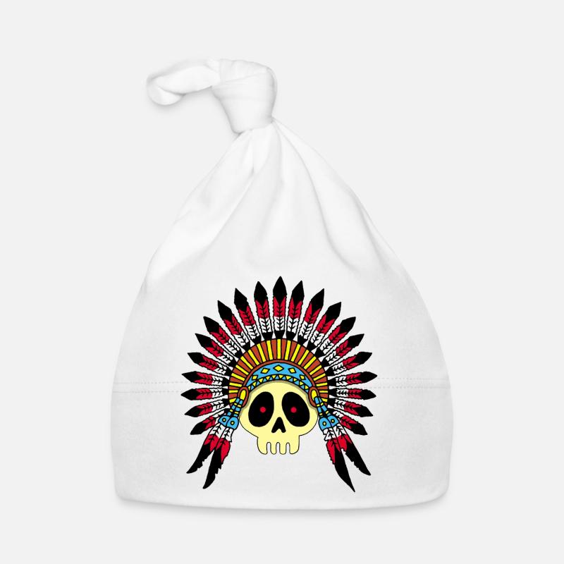 Indian Chief Skull (Color) Organic Baby Cap