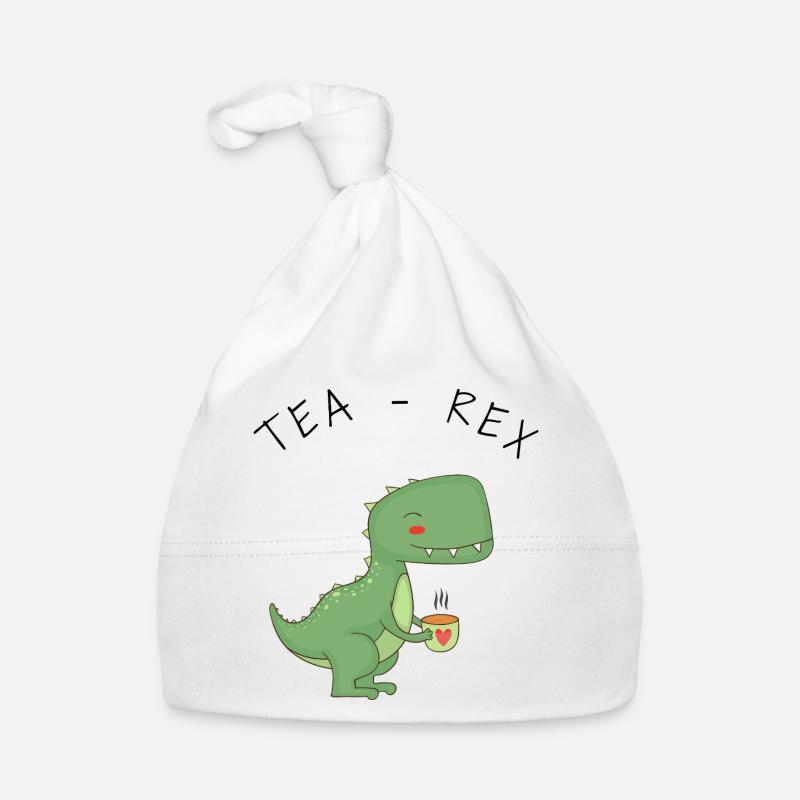 Funny T-Rex Tea Time Organic Baby Cap
