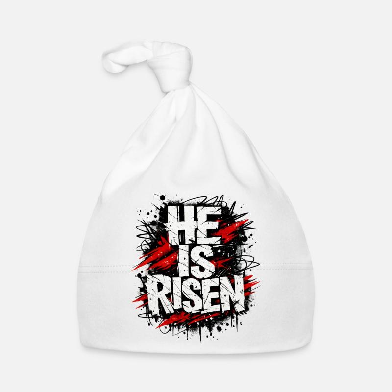 He is Risen Jesus Ostern Baby Bio-Mütze
