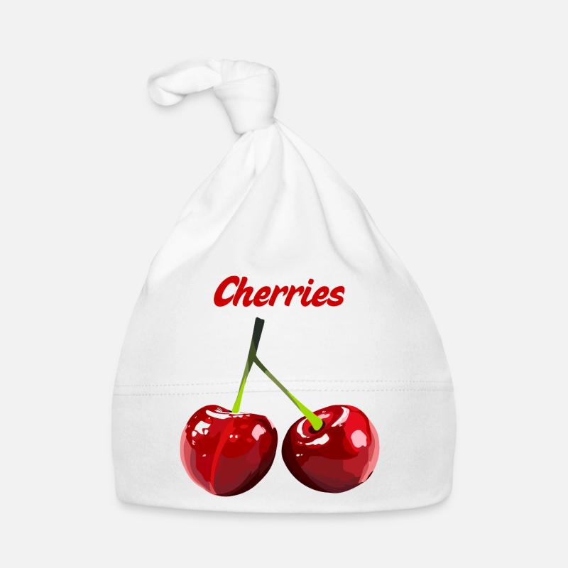 Cherries Retro Print Organic Baby Cap