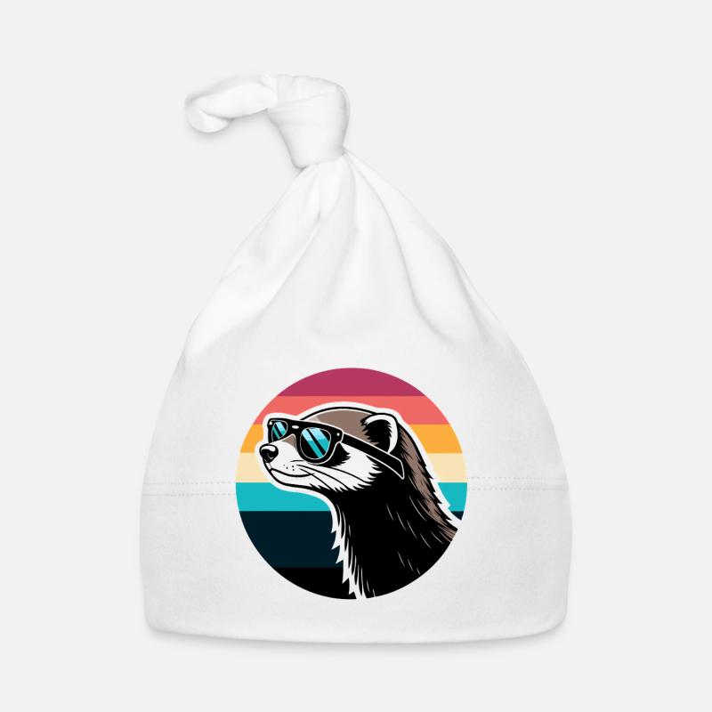 Furet silhouette rétro Arc en Ciel Bonnet bio Bébé