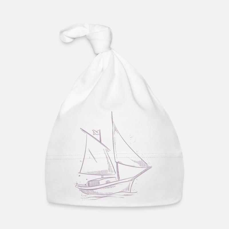 Silhouette d’aventure à voile : Marins élégants Bonnet bio Bébé