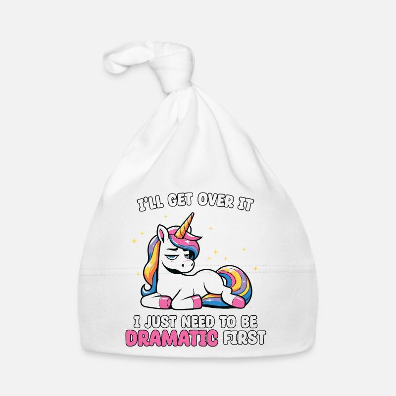 Dramatic First: Unicorn Humor Organic Baby Cap