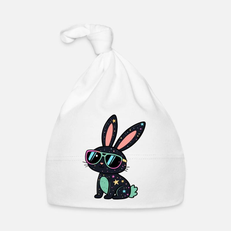 Galactic Rabbit Neon Glasses Organic Baby Cap