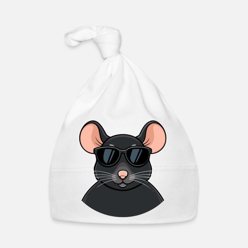 Mouse chic schwarze Brille Baby Bio-Mütze