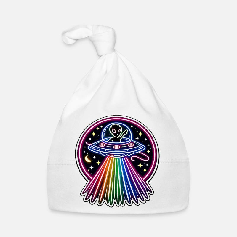 UFO Néon Alien Arc-en-ciel Alien Space Bonnet bio Bébé