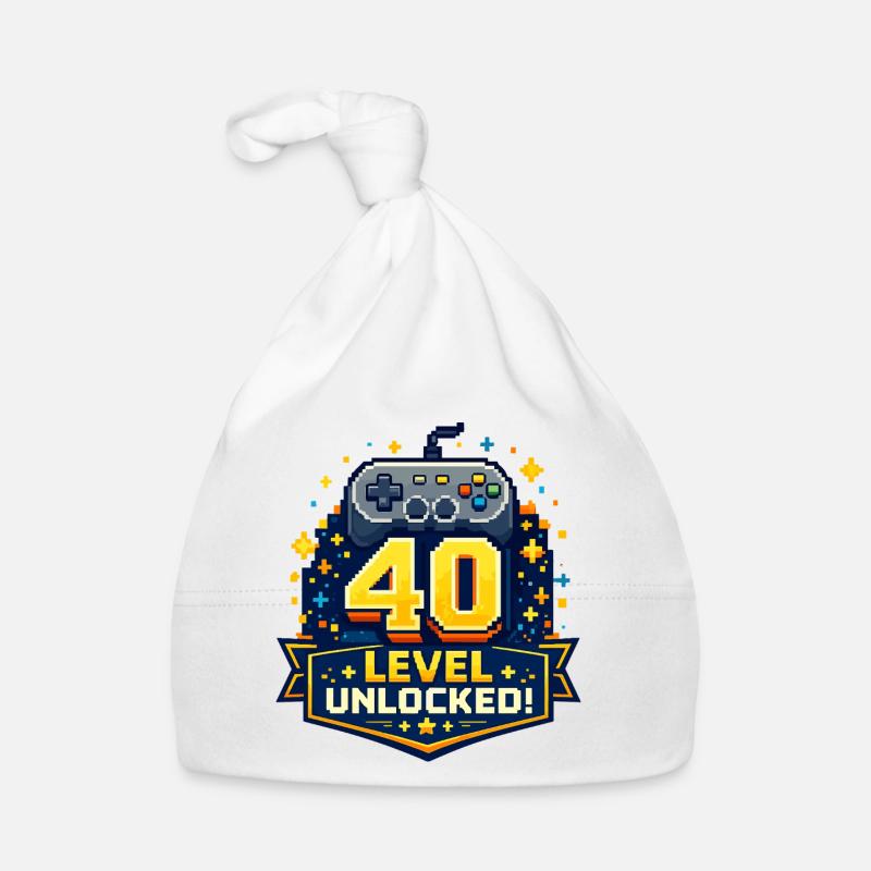 40 Level Unlocked Retro Controller Organic Baby Cap