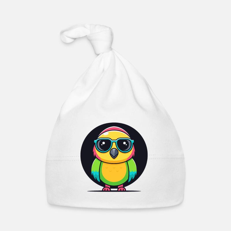 Rainbow Parakeet Glasses Organic Baby Cap