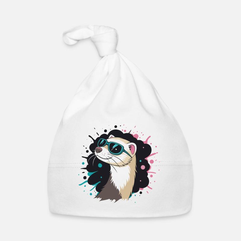 Summer otter blue glasses Organic Baby Cap