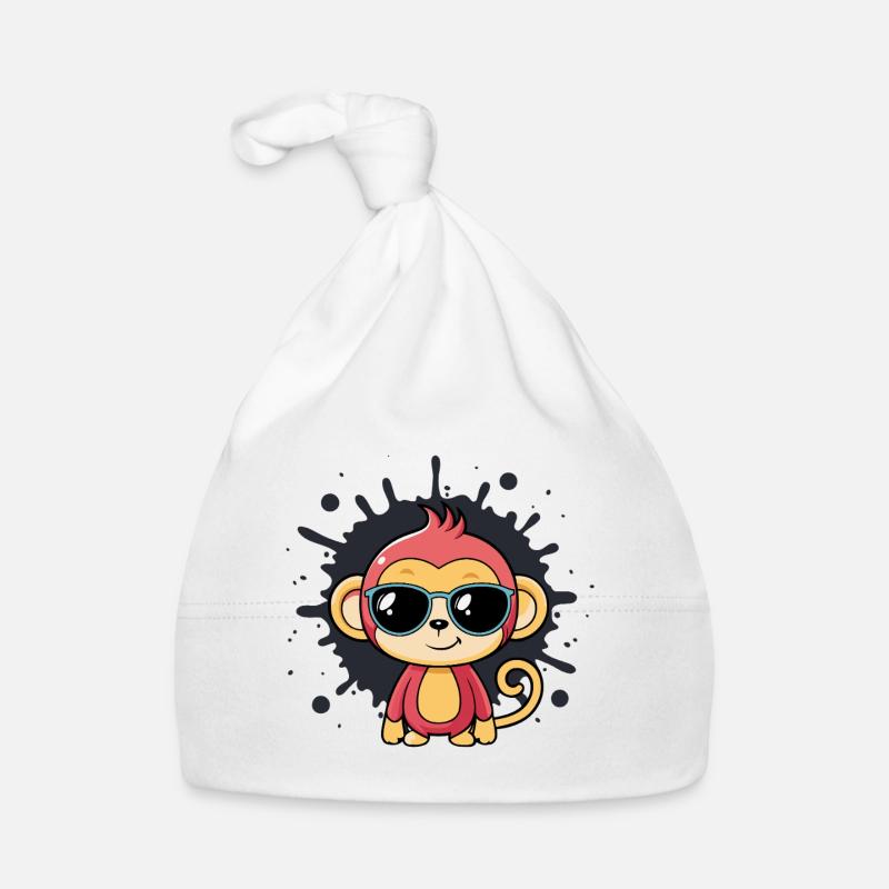 Monkey Chic Splash schwarze Brille Baby Bio-Mütze