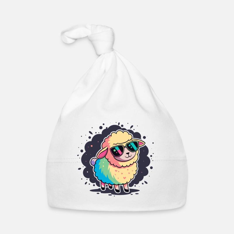 Schaf-Regenbogen-Gläser Baby Bio-Mütze