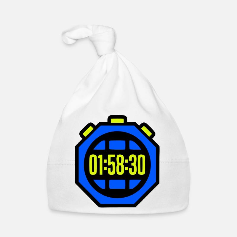 Stopwatch Best Time Half Marathon Organic Baby Cap
