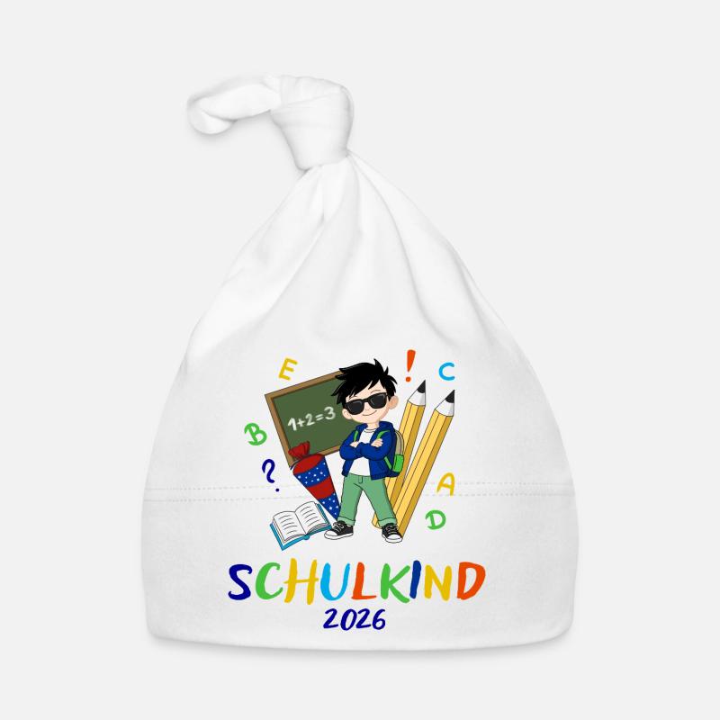 Schulkind 2026 bunt Baby Bio-Mütze
