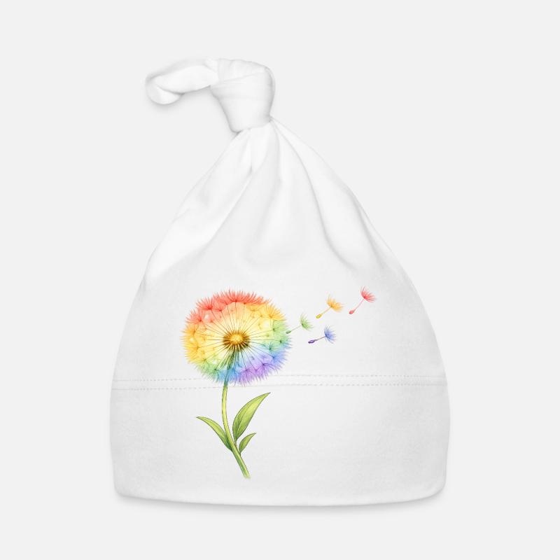 Regenbogen Pusteblume Baby Bio-Mütze