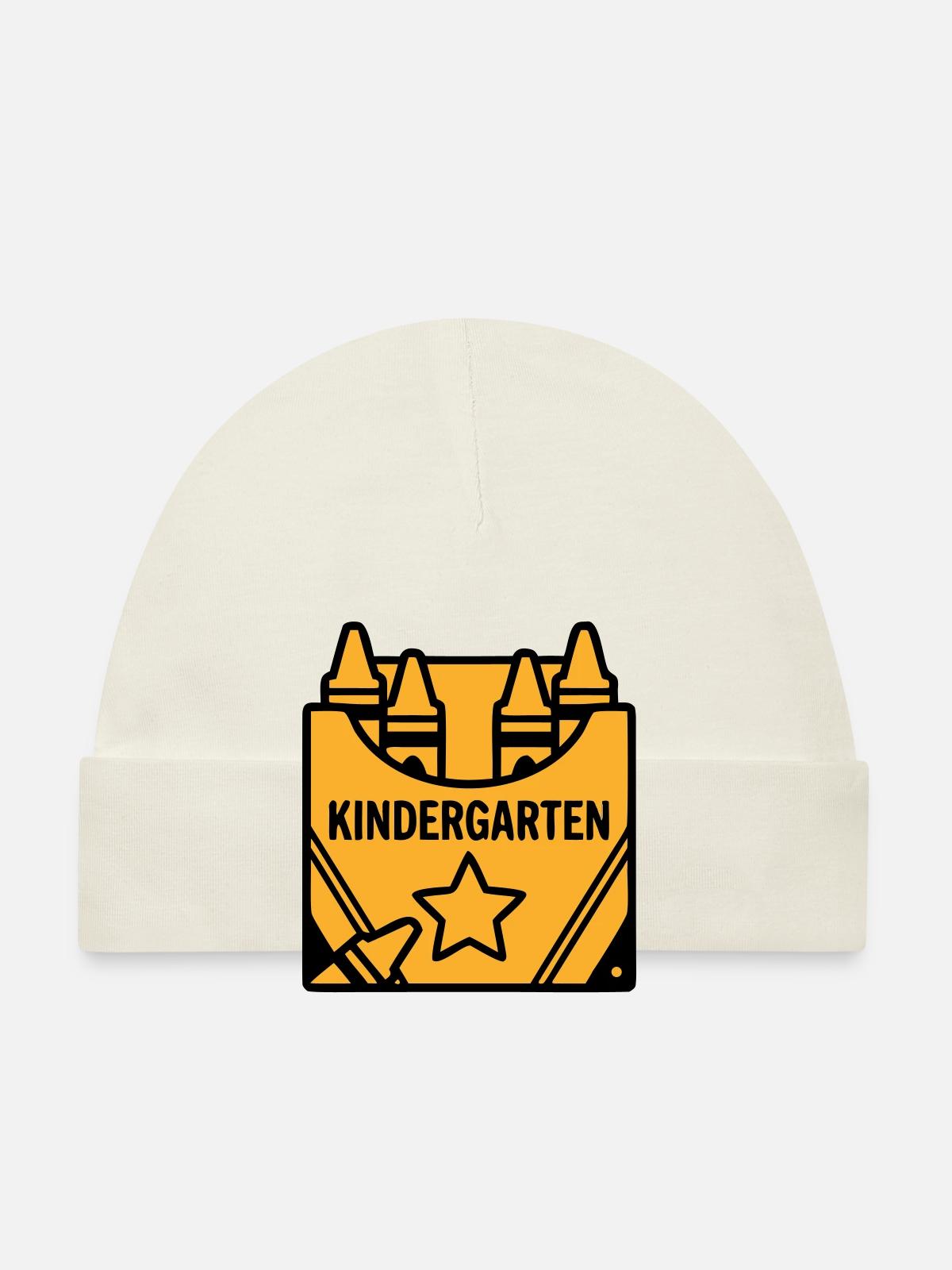 Crayons Kindergarten Logo - Organic Baby Cap - white - Front