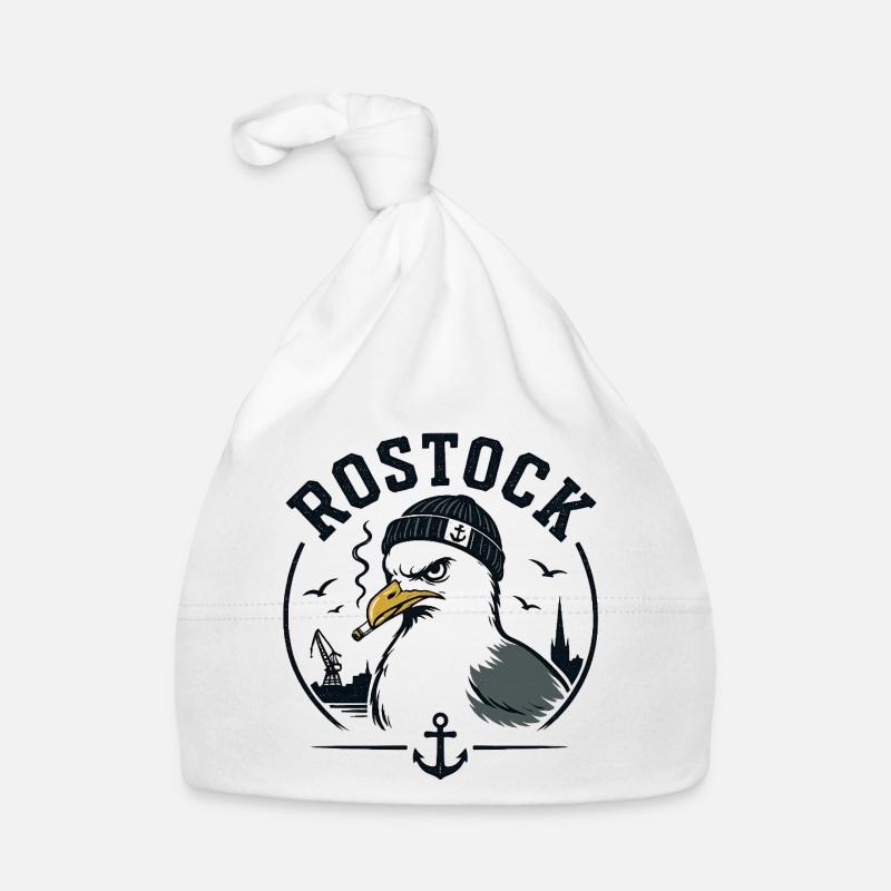Rostock Möwe mit Pfeife Baby Bio-Mütze