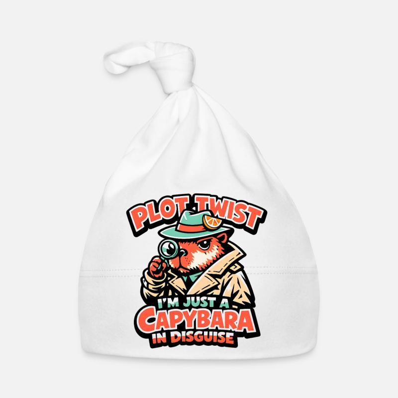 Plot Twist Capybara Detective Organic Baby Cap