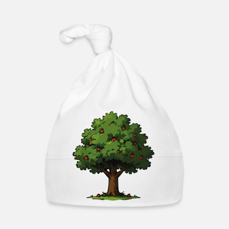 Apple tree in forest style Organic Baby Cap