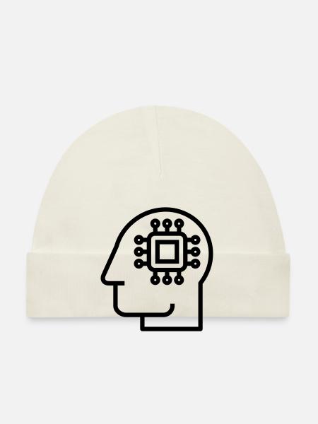 Ai, Artificial Intelligence, AI Technology - Organic Baby Cap - white - Front