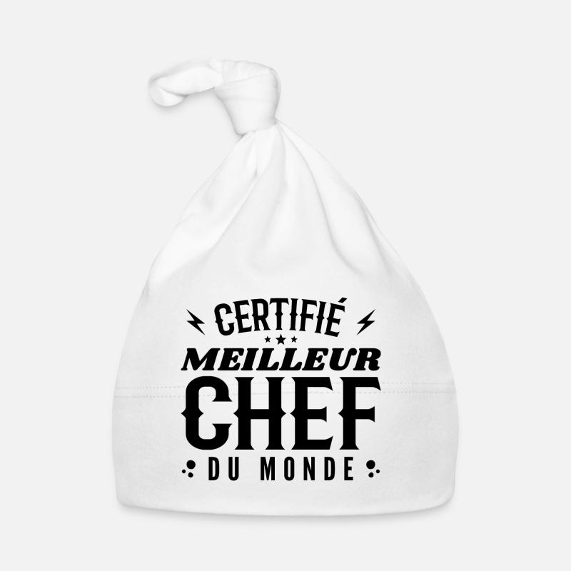 Certifié Meilleur Chef du Monde | Cadeau Chef Bonnet bio Bébé