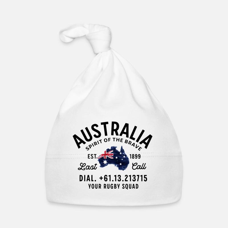 Australia rugby squad - Bonnet bio Bébé - blanc