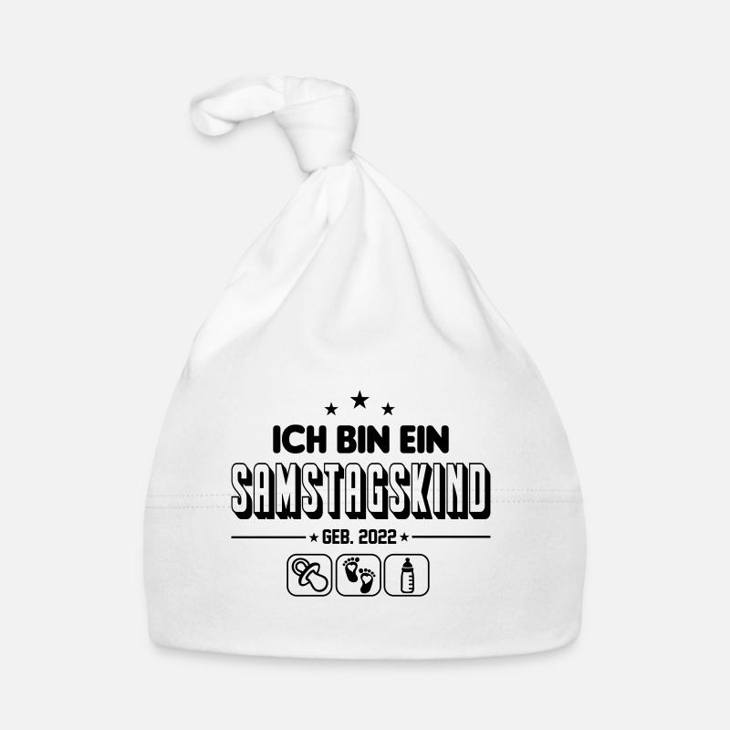 Baby 2022 Samstagskind Geboren am Samstag Datum Baby Bio-Mütze