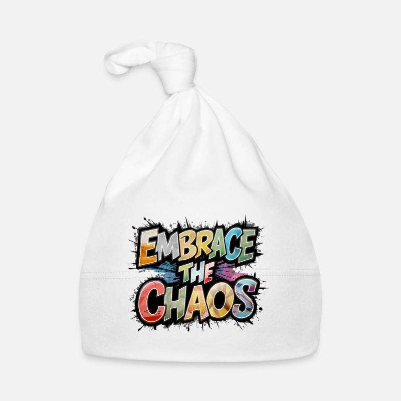 Umarme das Chaos - Baby Bio-Mütze - Weiß
