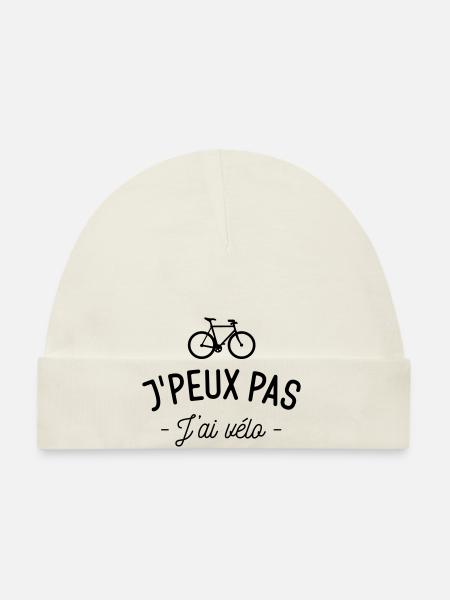J'peux pas j'ai vélo - Bonnet bio Bébé - blanc - Devant