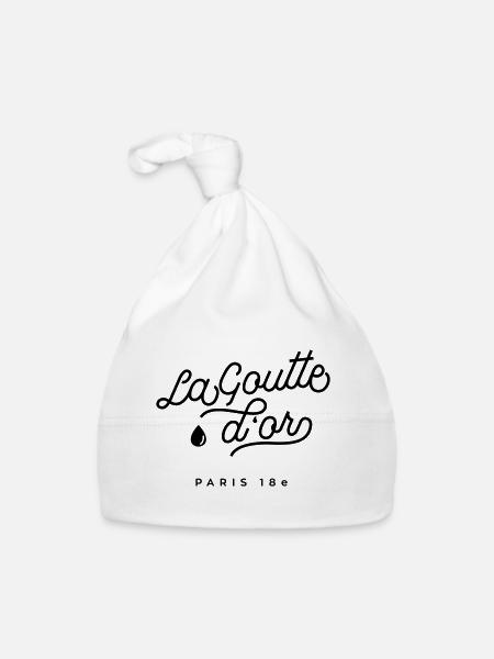 La Goutte d'or - 18e arrondissement Paris - Bonnet bio Bébé - blanc - Devant