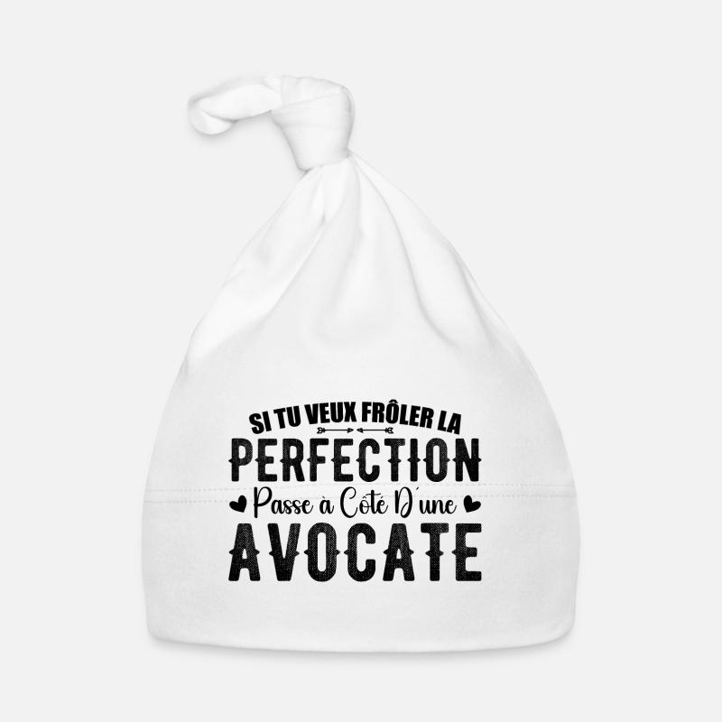 La Perfection C'est à Côté D'une Avocate - Bonnet bio Bébé - blanc