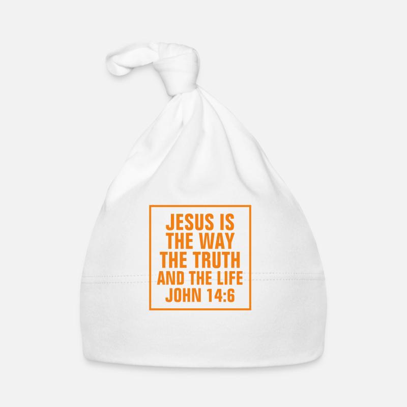 Jésus est le chemin de la vérité la vie Jean 14:6 - Bonnet bio Bébé - blanc